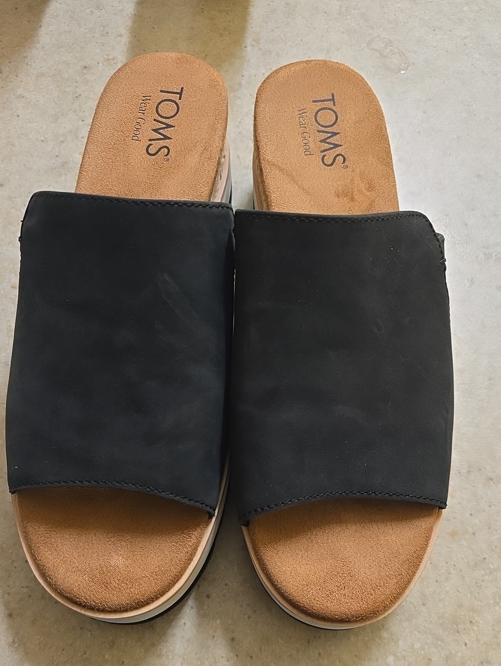 Toms BLACK Diana Mule Wedge Sandal Never Worn. No Box. - Picture 2 of 7